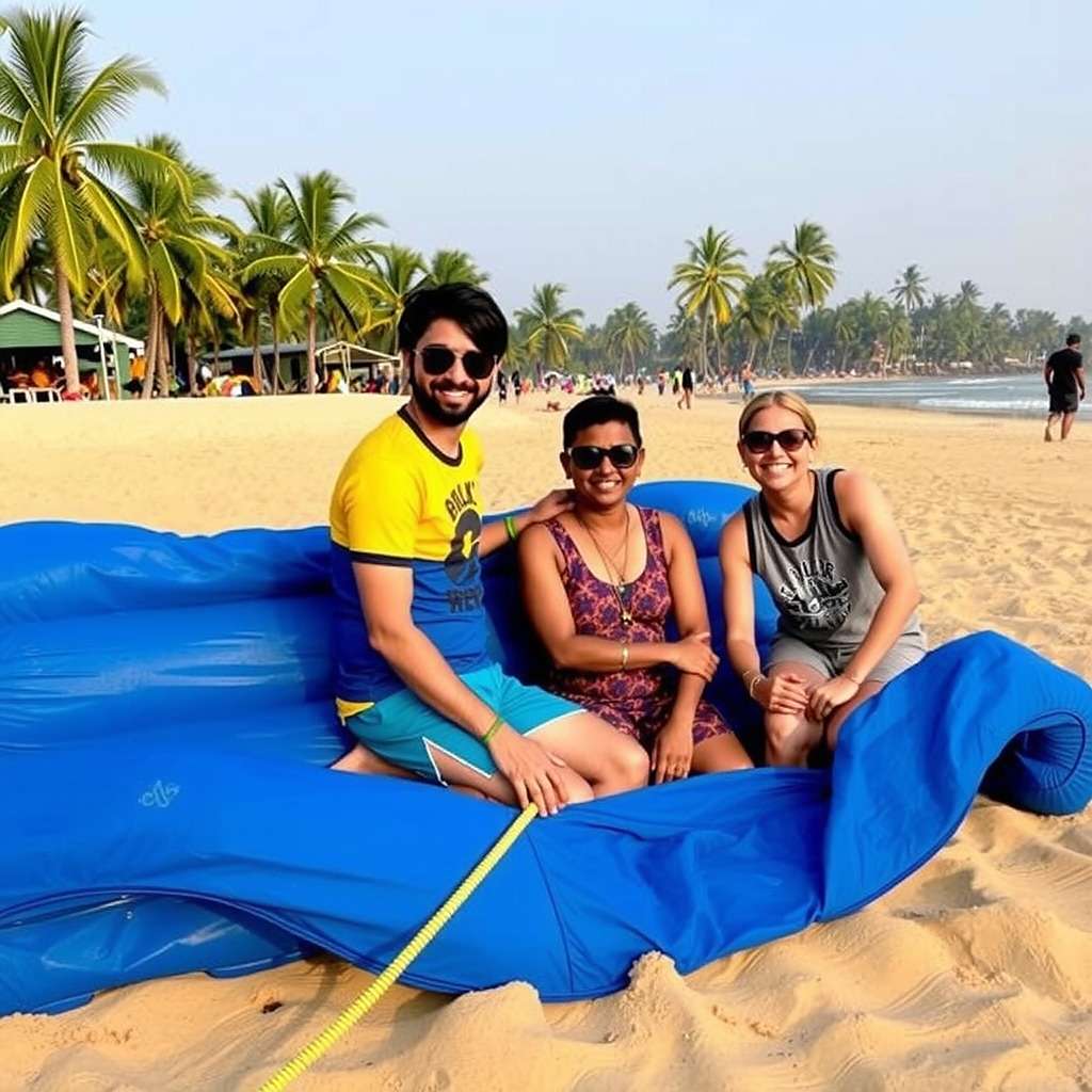 Players enjoying Candolim Champions on Goa beach